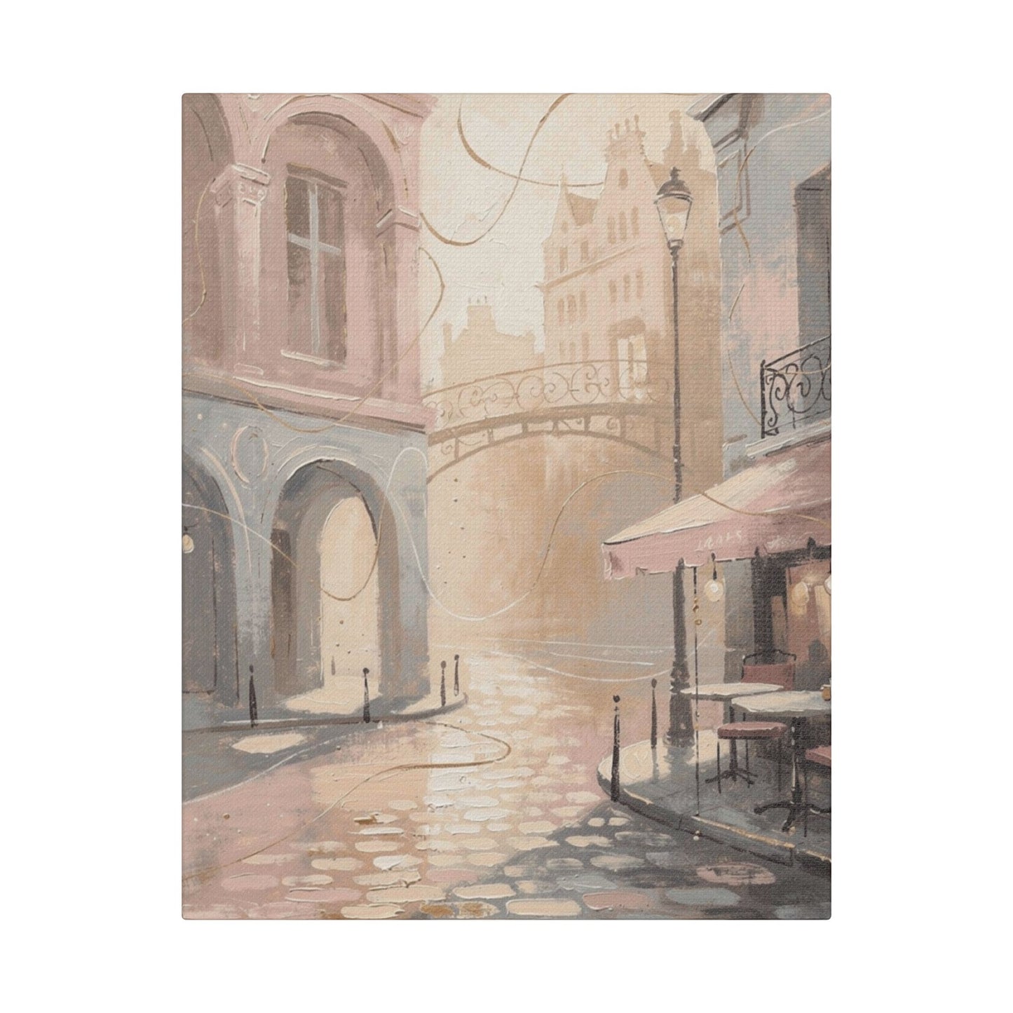 Morning Light Over a Paris Café Terrace (Canvas)