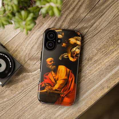 Tough Phone Case for iPhone, Samsung and Google Pixel - Caravaggio, Inspiration of St. Matthew (1602)