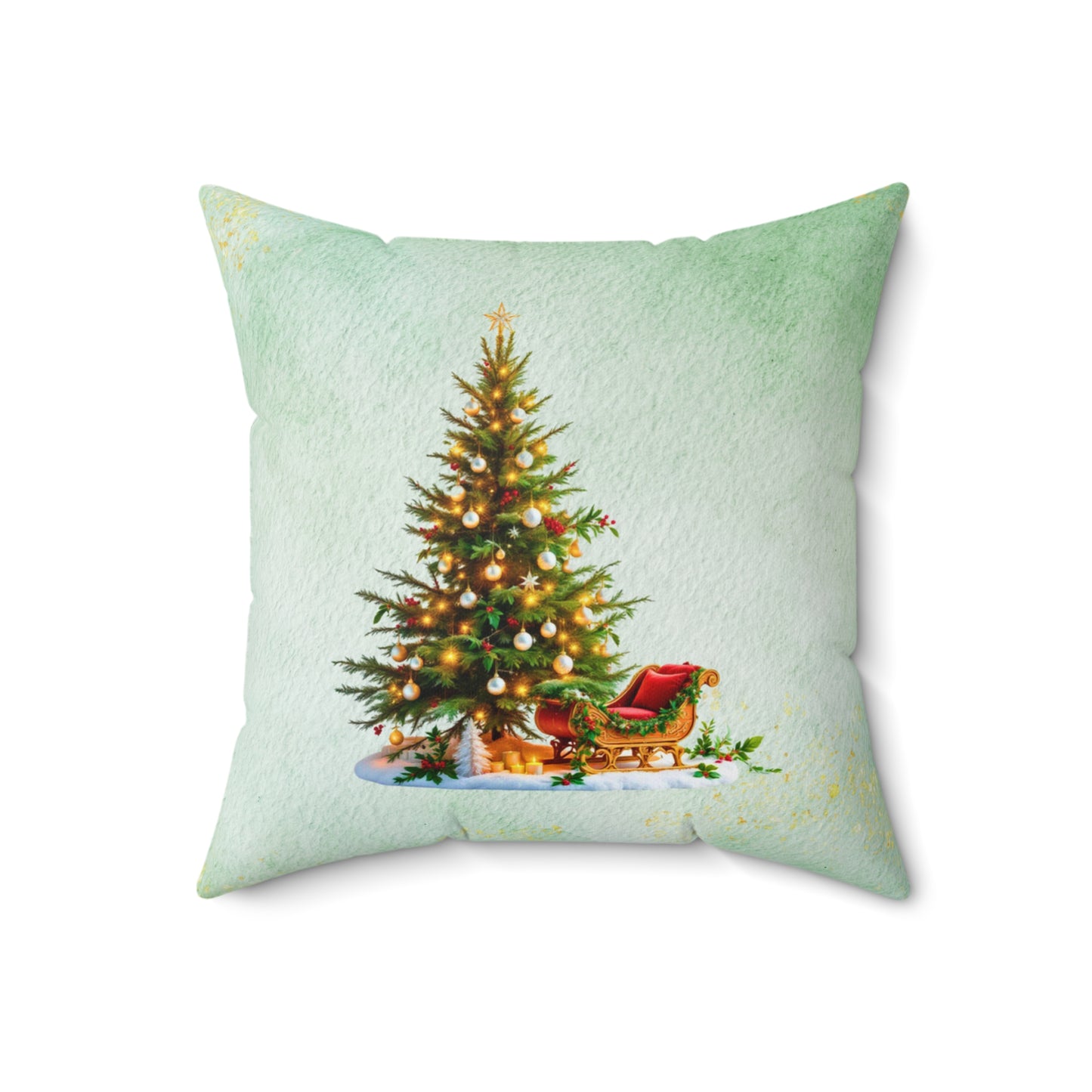 Elegant Christmas Tree Pillow – Luxury Sleigh Design