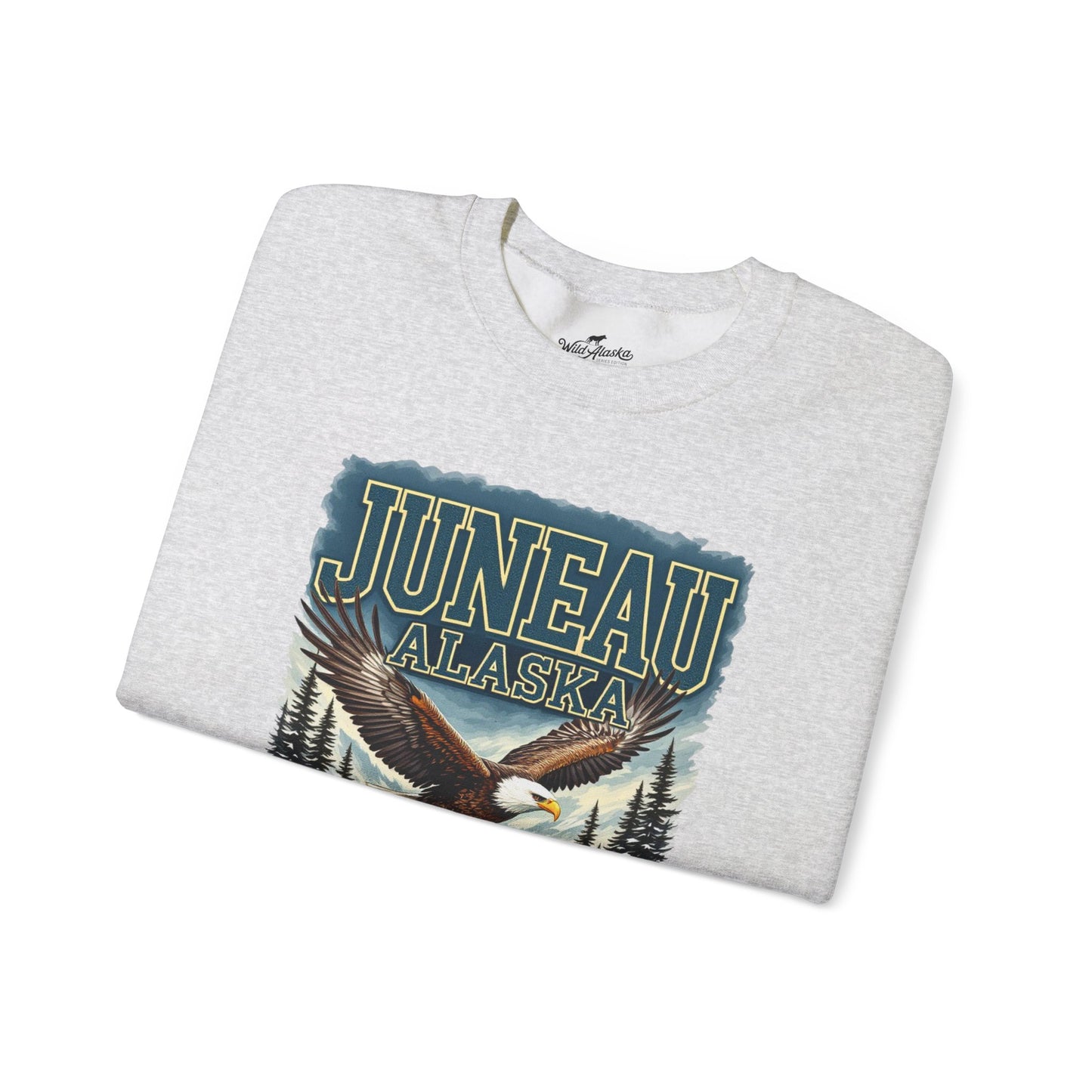 Juneau Bald Eagle Cotton Crewneck Sweatshirt | Wild Alaska Series Edition 🦅🌲❄️