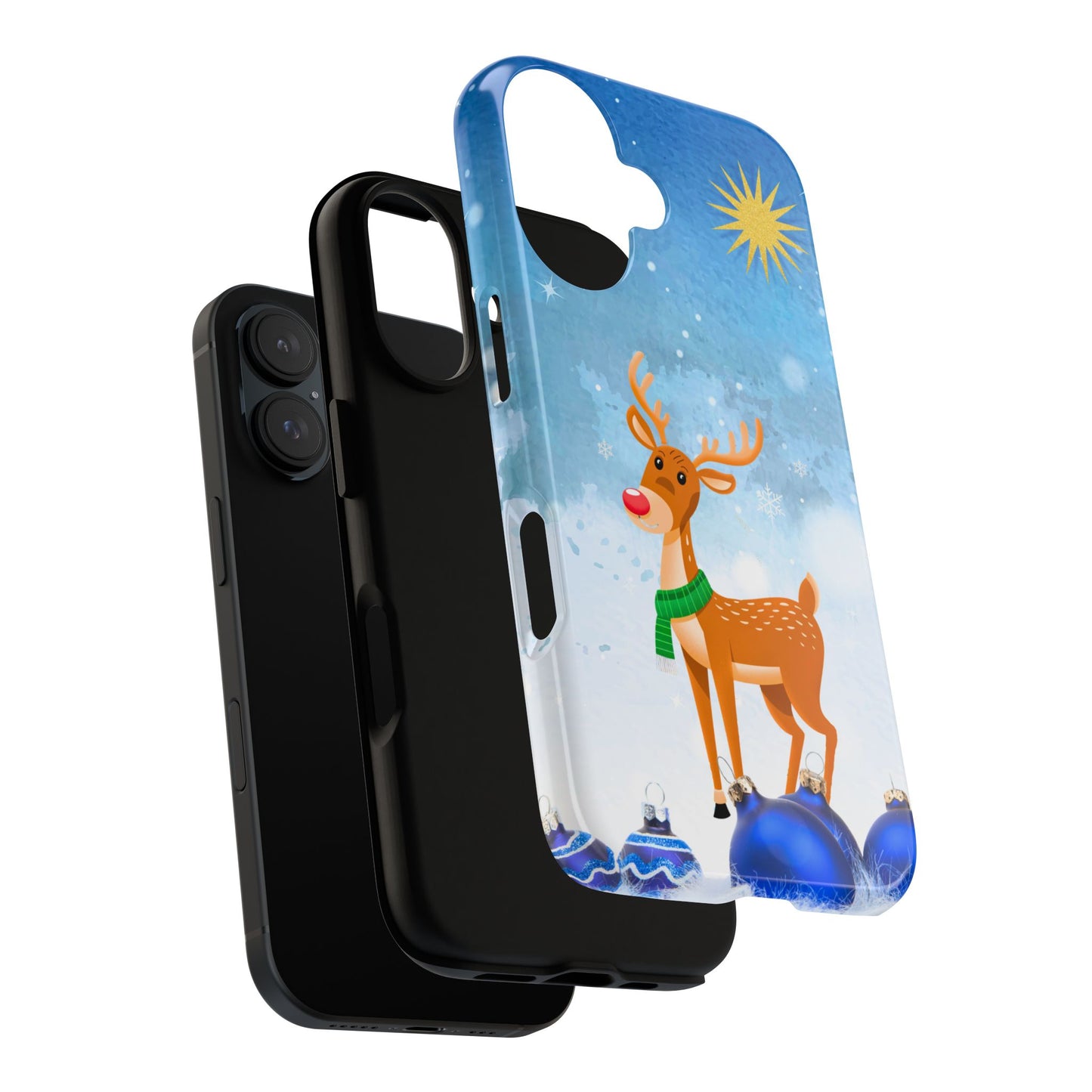 Festive Reindeer No.2 – Santa Hat with Holiday Lights Design for iPhone, Samsung & Google Models