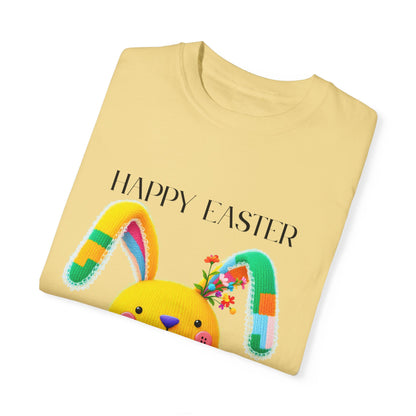 Comfort Colors 1717 Unisex Garment-Dyed T-shirt - Patchwork Bunny Bliss – Knitted Toy Happy Easter