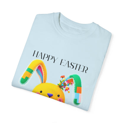Comfort Colors 1717 Unisex Garment-Dyed T-shirt - Patchwork Bunny Bliss – Knitted Toy Happy Easter
