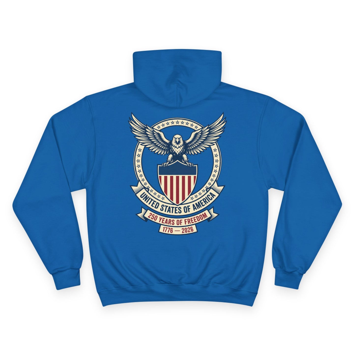 USA 250 Years Hoodie (1776–2026) – Commemorative Patriotic Back Crest Hoodie