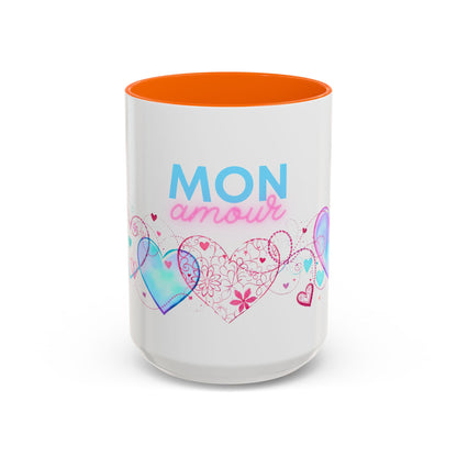 Mon amour/Pour toujours Valentine's Day Mug Set– Romantic French Gift for Couples [1 of 2] (11oz, 15oz)
