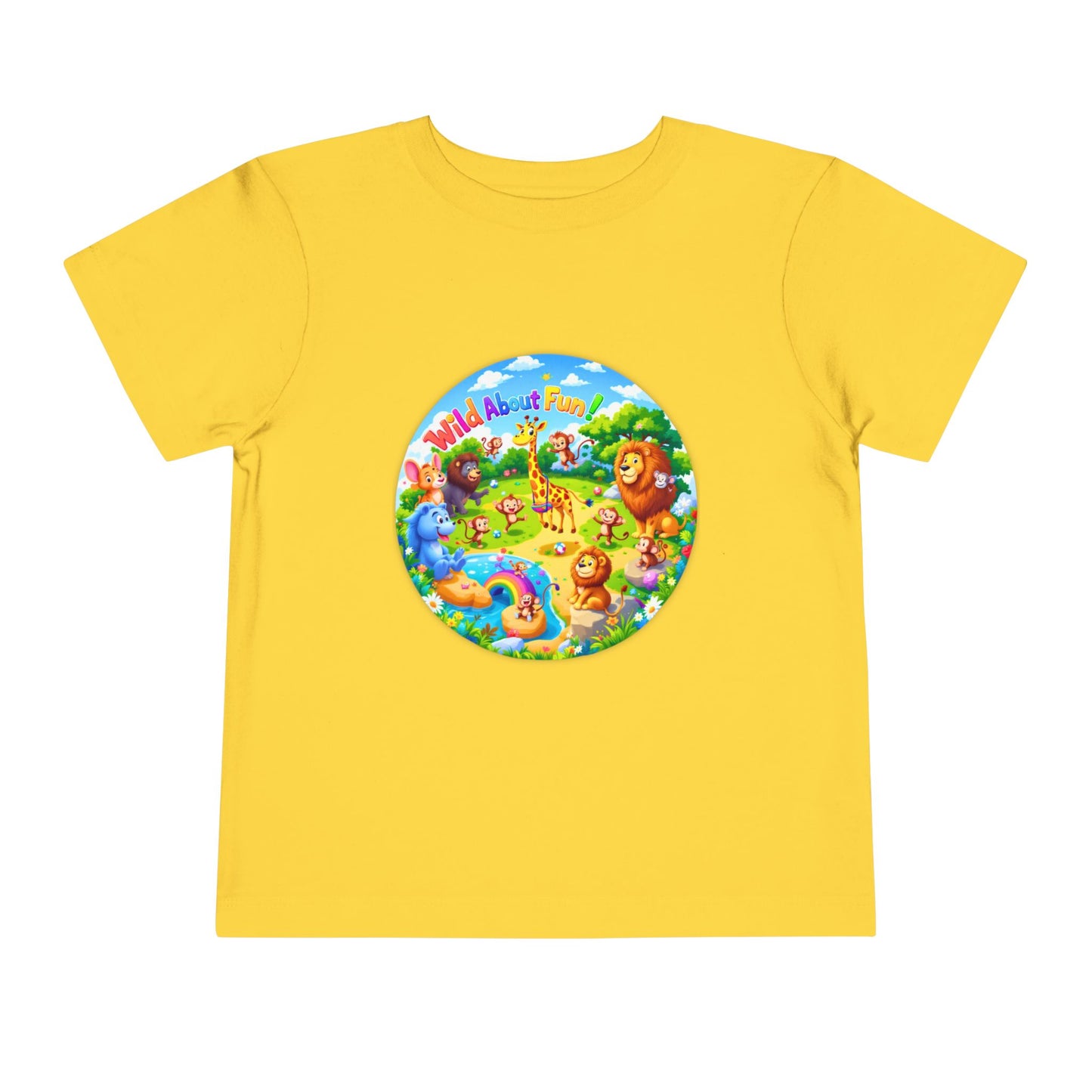 Bella+Canvas 3001T Toddler Short Sleeve Tee - Wild About Fun - Vibrant Animal Kingdom Adventure