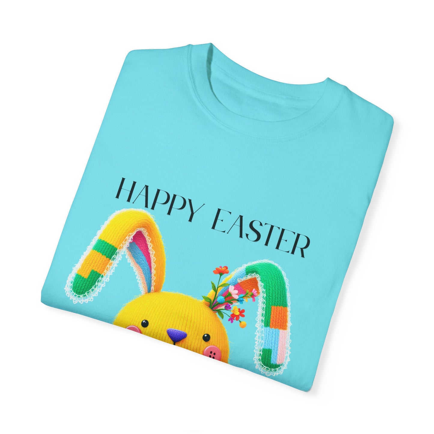 Comfort Colors 1717 Unisex Garment-Dyed T-shirt - Patchwork Bunny Bliss – Knitted Toy Happy Easter