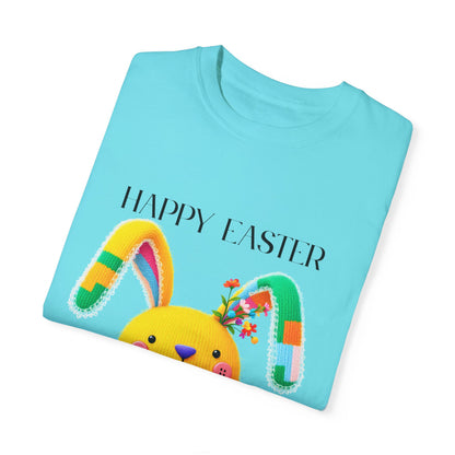 Comfort Colors 1717 Unisex Garment-Dyed T-shirt - Patchwork Bunny Bliss – Knitted Toy Happy Easter