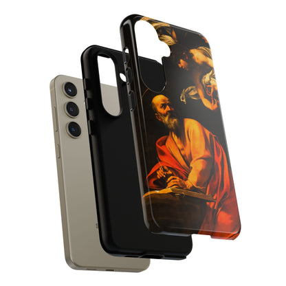Tough Phone Case for iPhone, Samsung and Google Pixel - Caravaggio, Inspiration of St. Matthew (1602)