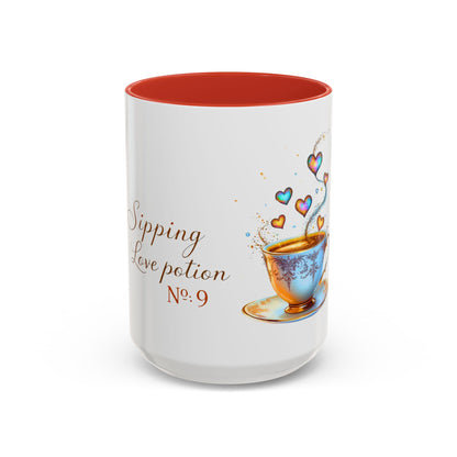Sipping Love Potion No. 9 - Elegant Valentine Mug (11oz, 15oz)