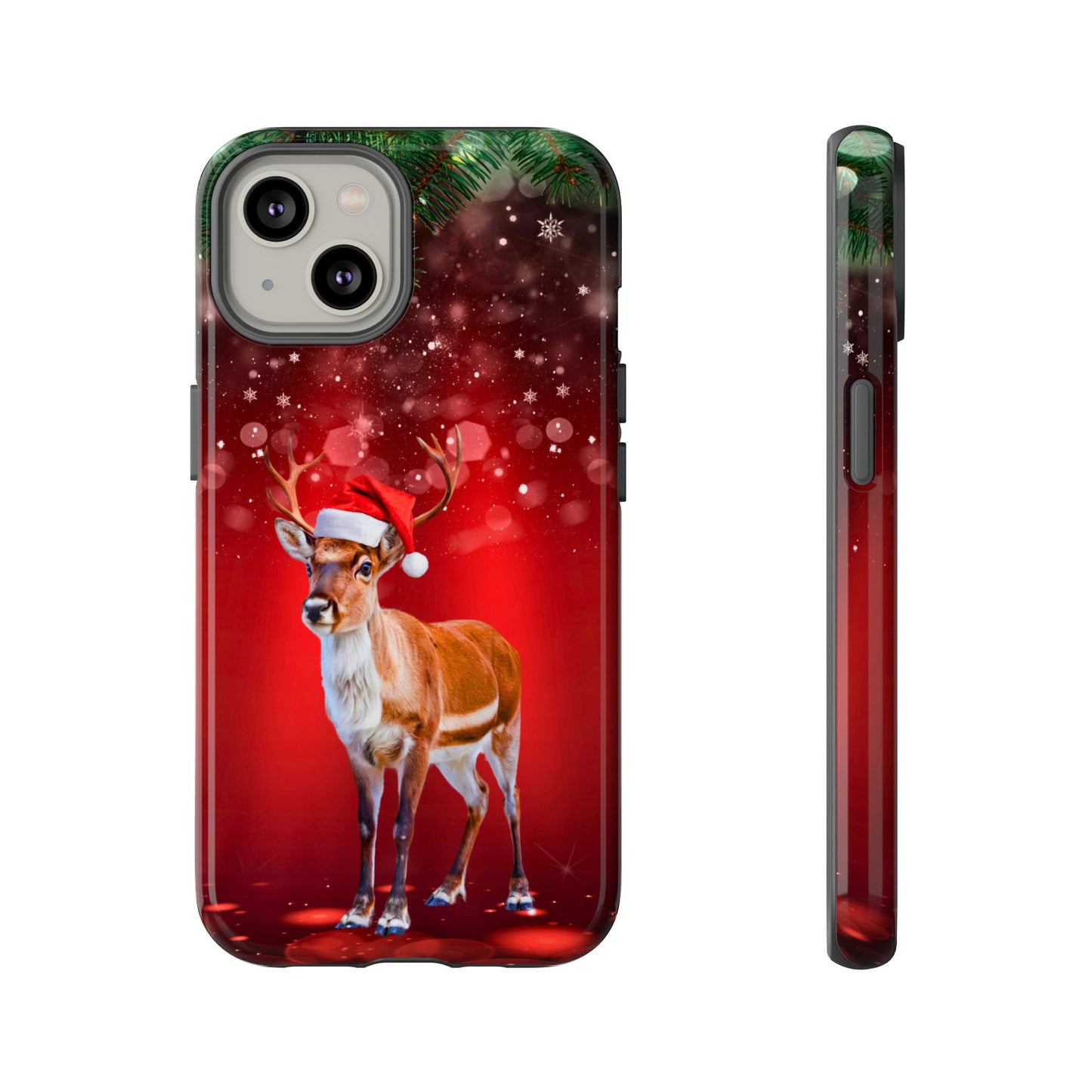 Festive Reindeer No.1 – Santa Hat with Holiday Lights Design for iPhone, Samsung & Google Models