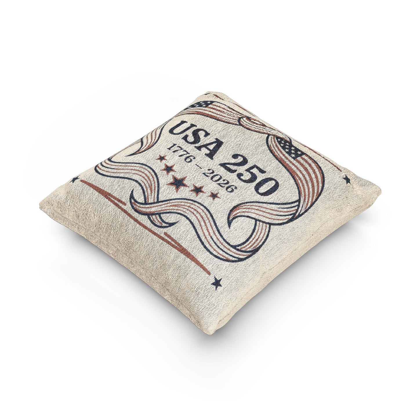 Beige pouch with 'USA 250' text and design on a white background
