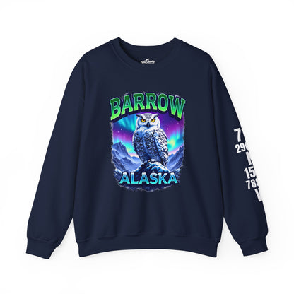 Barrow Owl Cotton Crewneck Sweatshirt | Wild Alaska Series Edition 🦅🇨🇦