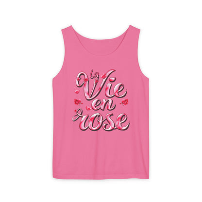 Comfort Colors® 9360 Women's Garment-Dyed Tank Top - La Vie en Rose Romantic & Stylish Design