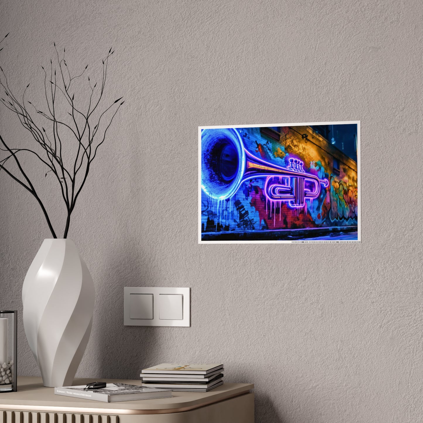 Jazz-Inspired Glossy Poster Art | Street Walk II
