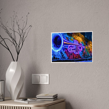 Jazz-Inspired Glossy Poster Art | Street Walk II