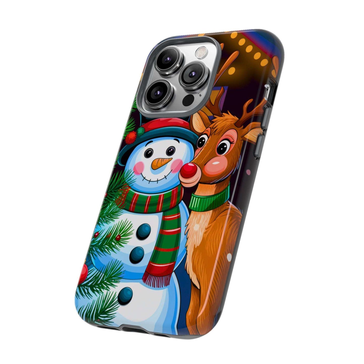 Festive Snowman and Reindeer Christmas Phone Case