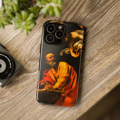 Tough Phone Case for iPhone, Samsung and Google Pixel - Caravaggio, Inspiration of St. Matthew (1602)
