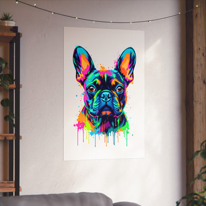Neon Drip French Bulldog - Vibrant Pop Art