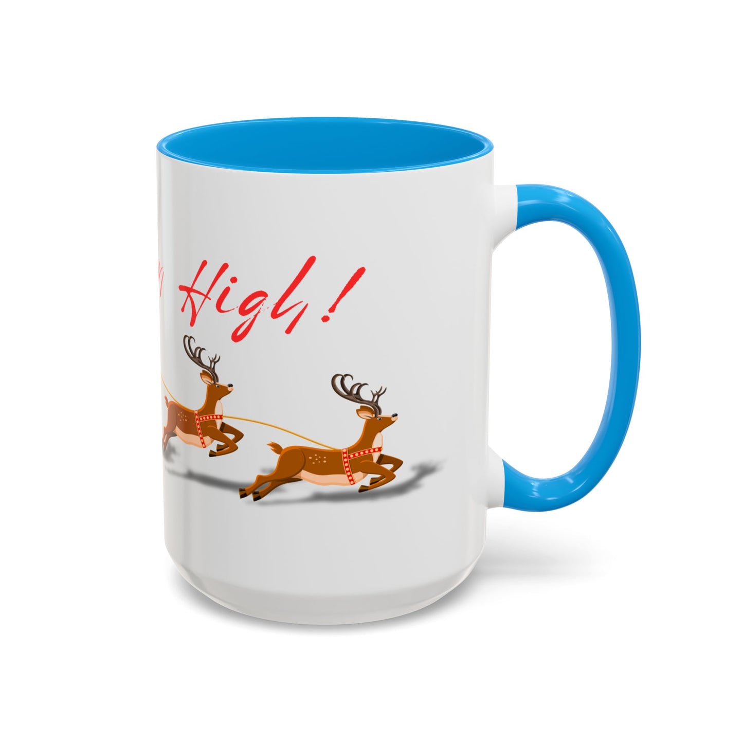 Merrily On High! Santa & Reindeer Mug