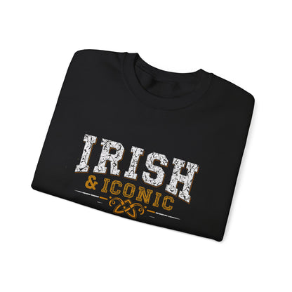 Gildan 18000 Unisex Heavy Blend™ Crewneck Sweatshirt - Irish & Iconic Vintage Distressed St. Patrick’s Day Design