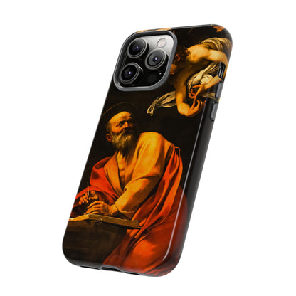 Tough Phone Case for iPhone, Samsung and Google Pixel - Caravaggio, Inspiration of St. Matthew (1602)