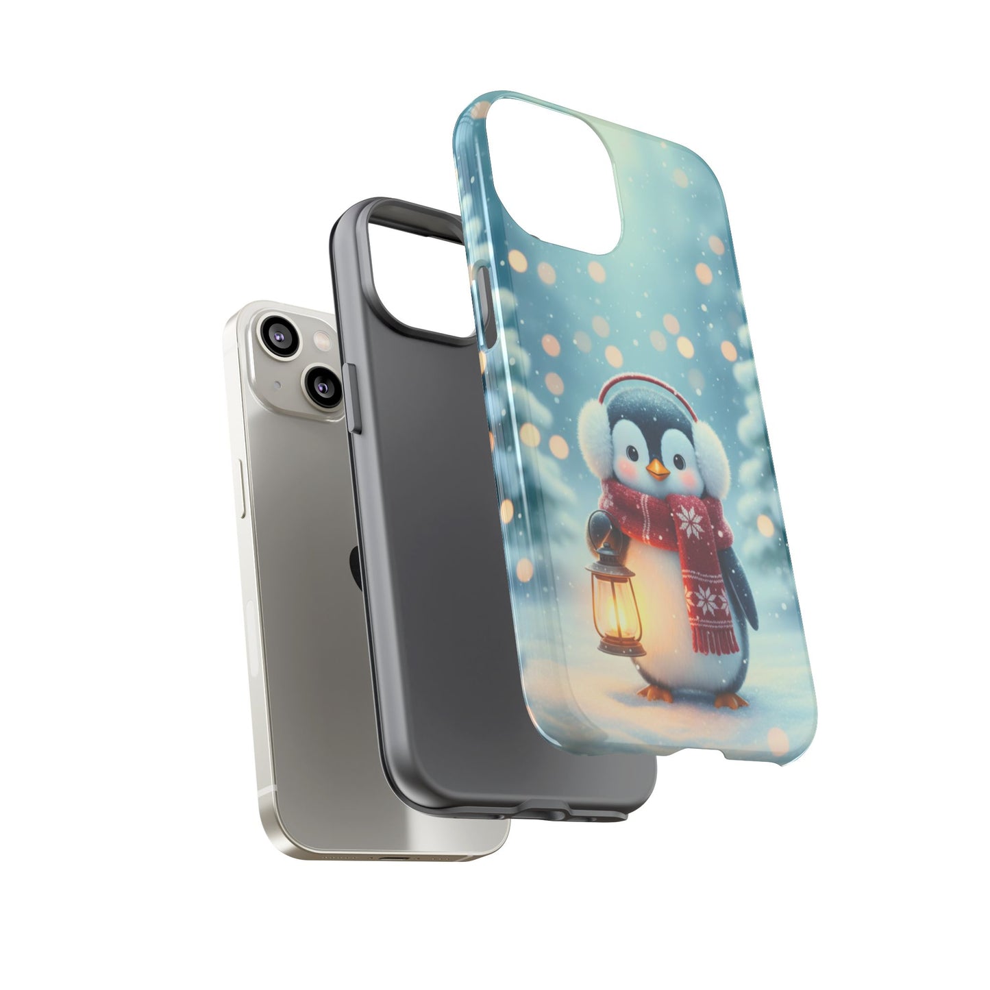 Christmas Snuggles Penguin Phone Case