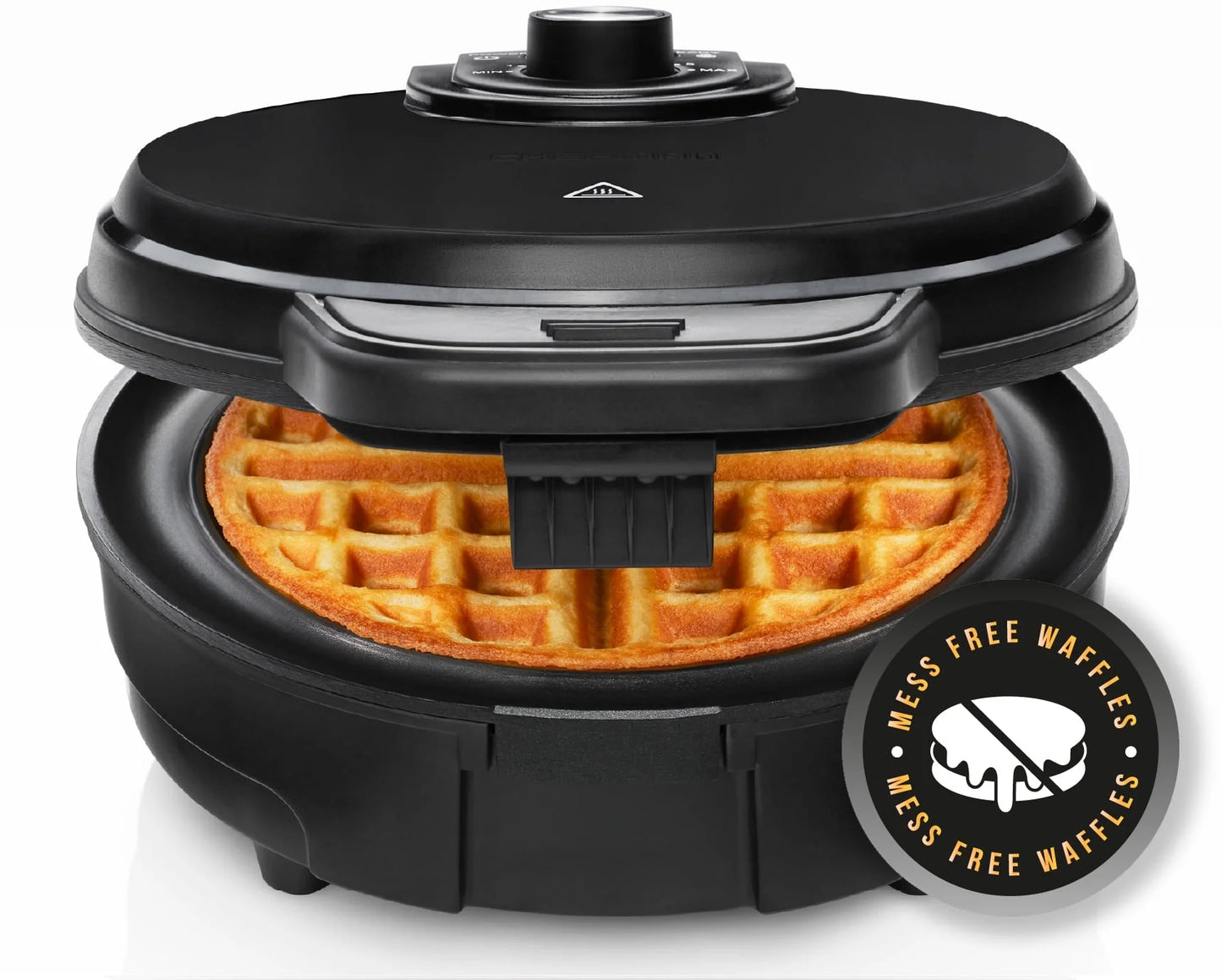 Anti-Overflow Belgian Waffle Maker, Shade Selector, Non-Stick, Black