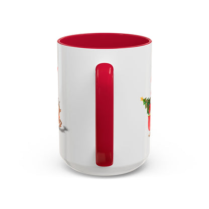 Merrily On High! Santa & Reindeer Mug