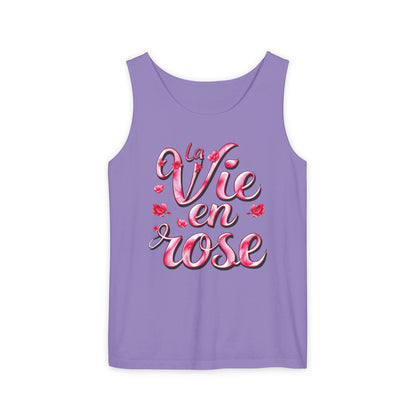 Comfort Colors® 9360 Women's Garment-Dyed Tank Top - La Vie en Rose Romantic & Stylish Design