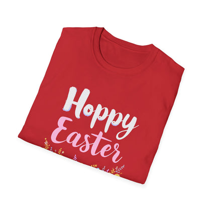 Gildan 64000 Unisex Softstyle T-Shirt - Hoppy Easter Floral Script Tee