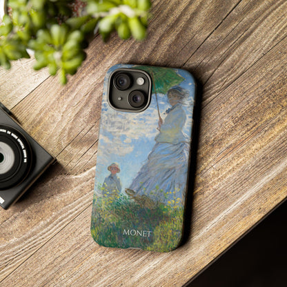 Tough Phone Case for iPhone, Samsung and Google Pixel - Monet, Woman with a Parasol - Madame Monet and Her Son (1875)