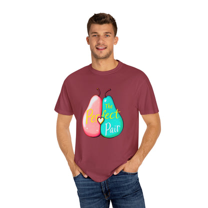 Comfort Colors 1717 Unisex Garment-Dyed T-shirt - "The Perfect Pair" Cute Pear Couple Design (v2)