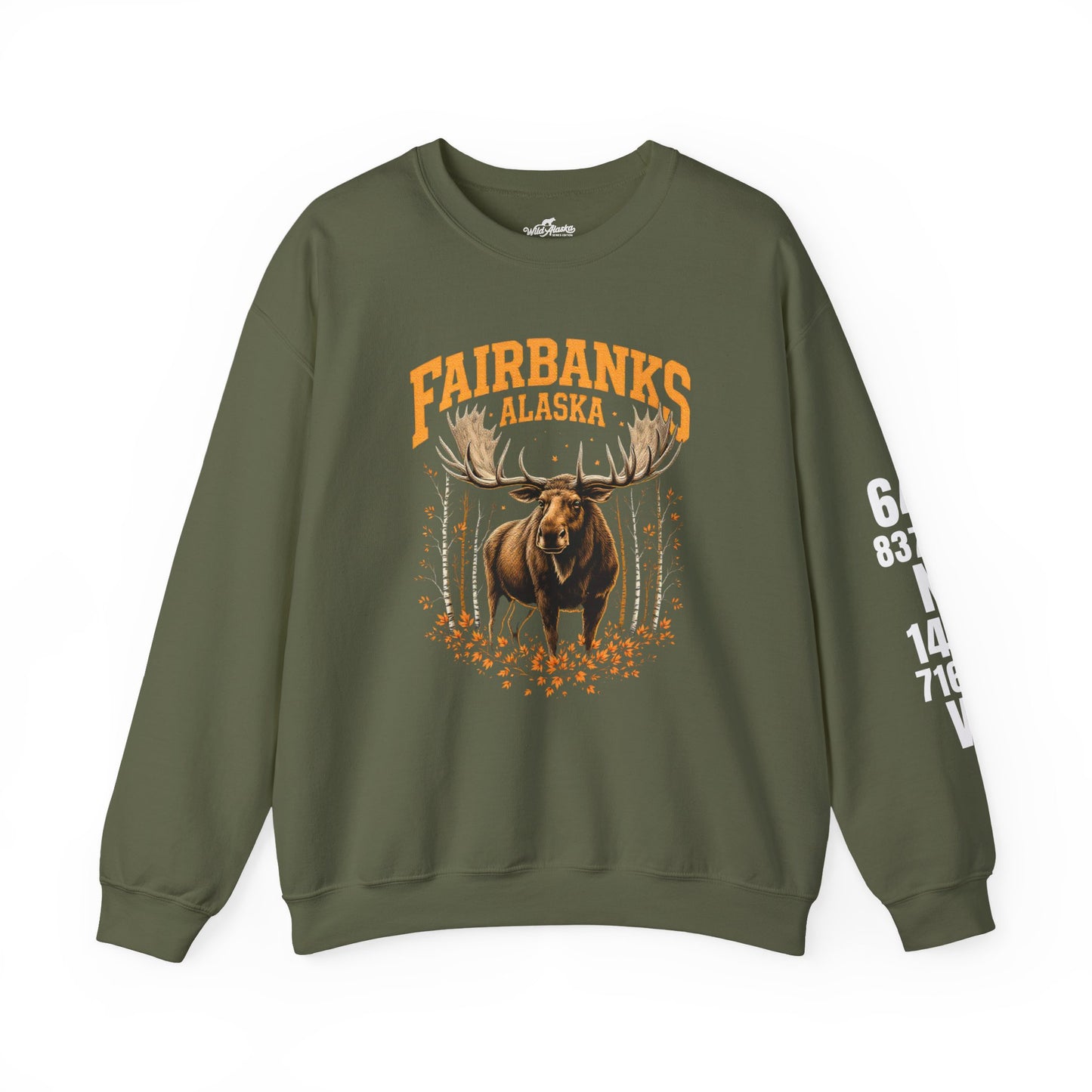 Fairbanks Moose Cotton Crewneck Sweatshirt | Wild Alaska Series Edition 🦌🍁