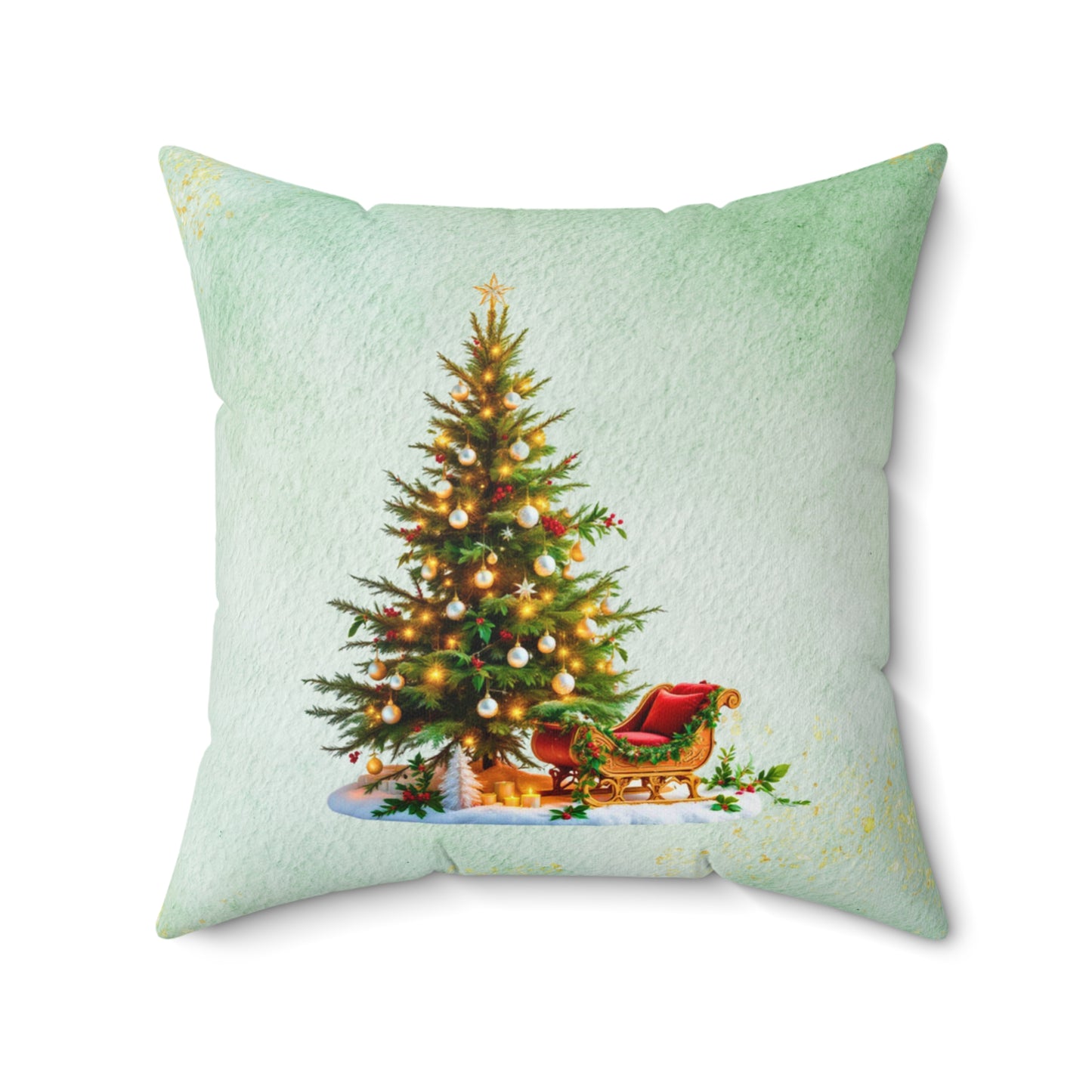 Elegant Christmas Tree Pillow – Luxury Sleigh Design