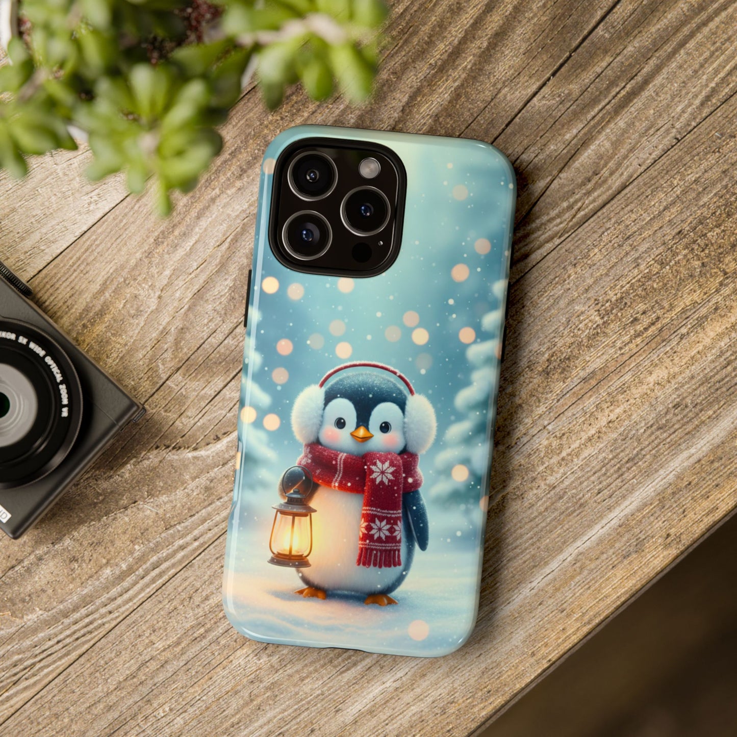 Christmas Snuggles Penguin Phone Case