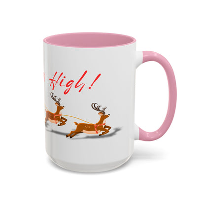 Merrily On High! Santa & Reindeer Mug