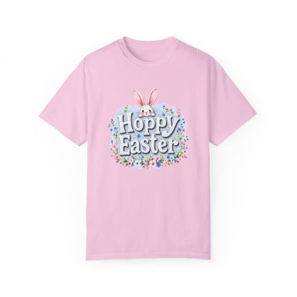 Comfort Colors 1717 Unisex Garment-Dyed T-shirt - Hoppy Easter Bunny Peek