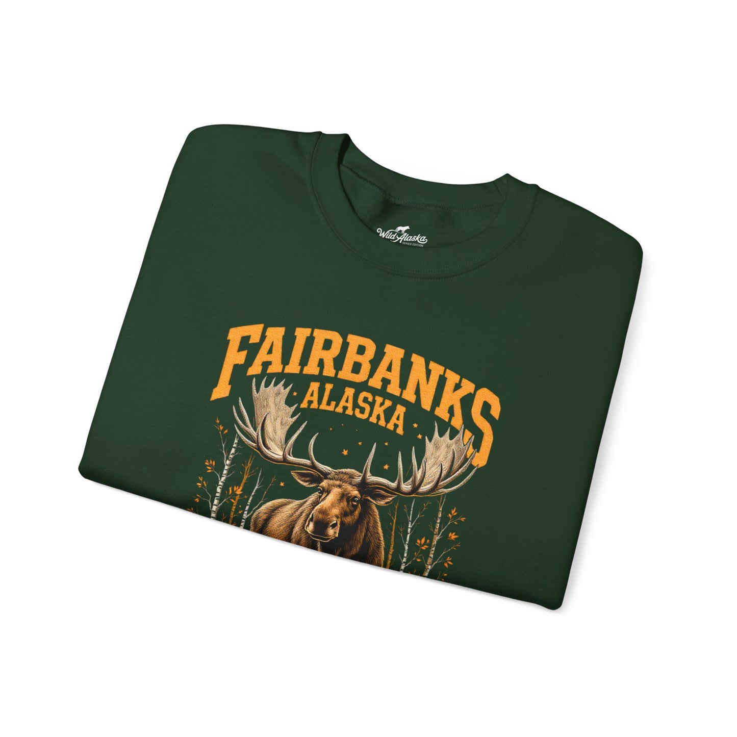 Fairbanks Moose Cotton Crewneck Sweatshirt | Wild Alaska Series Edition 🦌🍁