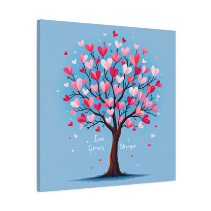 Love Grows Stronger – Heart Tree Canvas Art