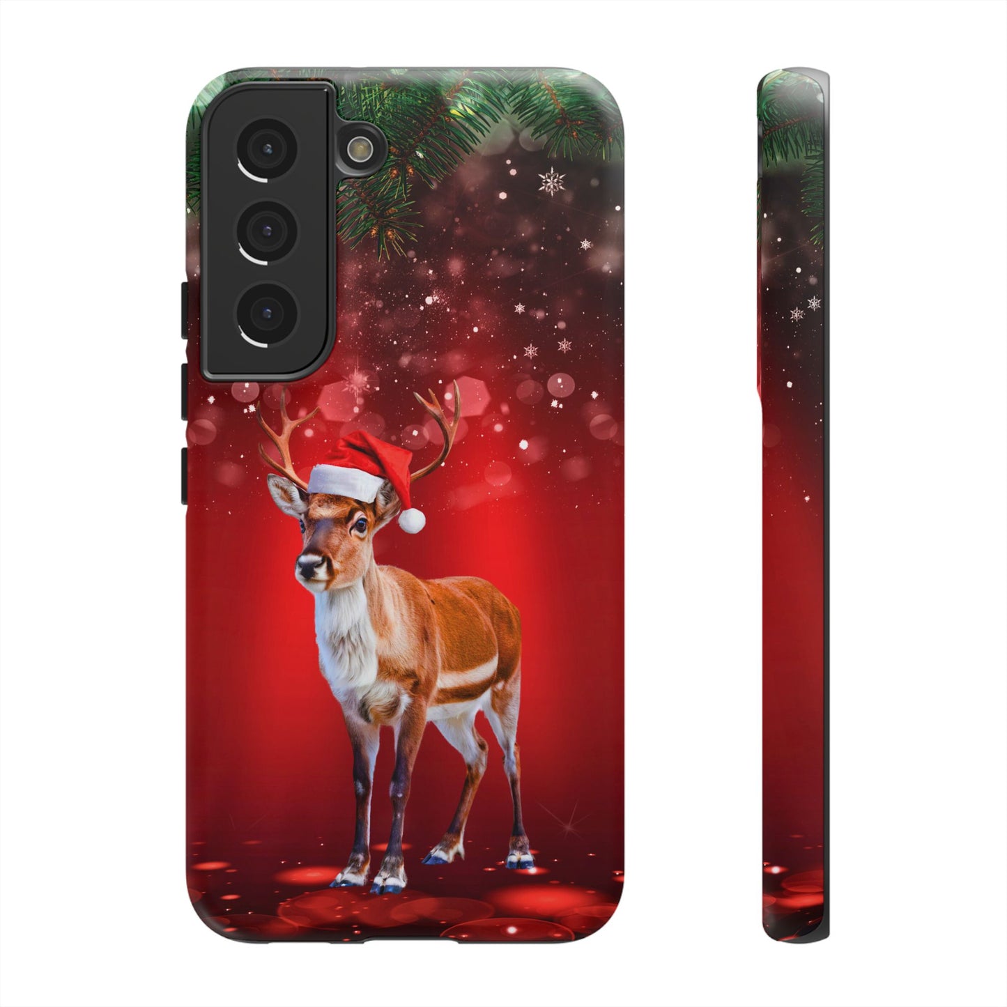 Festive Reindeer No.1 – Santa Hat with Holiday Lights Design for iPhone, Samsung & Google Models