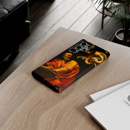 Tough Phone Case for iPhone, Samsung and Google Pixel - Caravaggio, Inspiration of St. Matthew (1602)