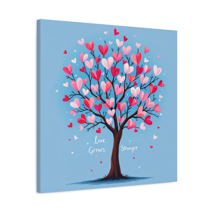 Love Grows Stronger – Heart Tree Canvas Art