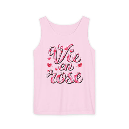 Comfort Colors® 9360 Women's Garment-Dyed Tank Top - La Vie en Rose Romantic & Stylish Design