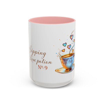Sipping Love Potion No. 9 - Elegant Valentine Mug (11oz, 15oz)