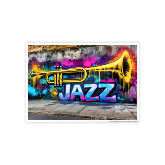 Jazz-Inspired Glossy Poster Art | Street Walk I