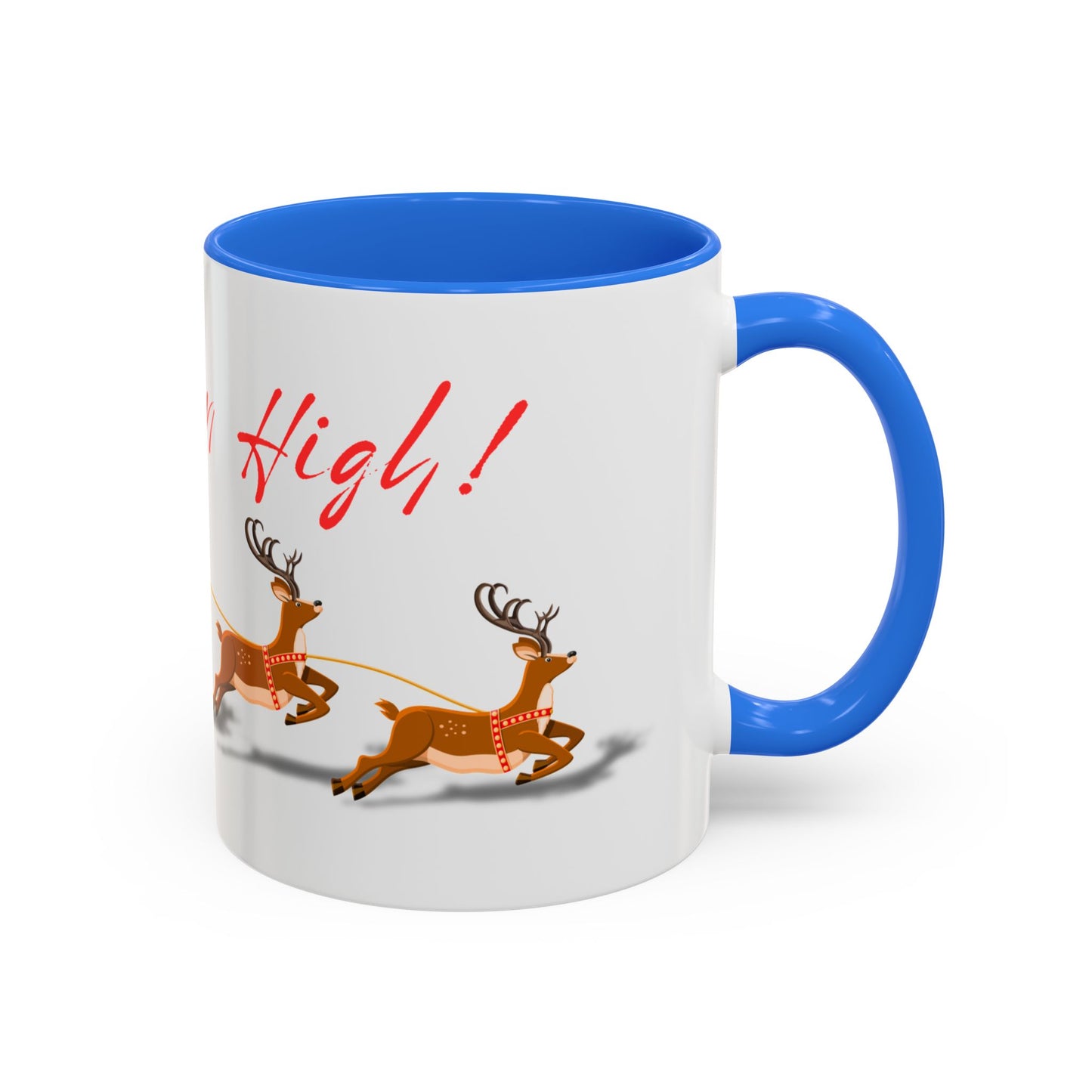 Merrily On High! Santa & Reindeer Mug