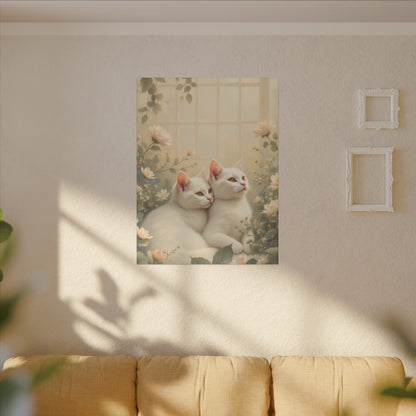 Chatons en chocolat blanc : Impression giclée d'art floral d'hiver serein