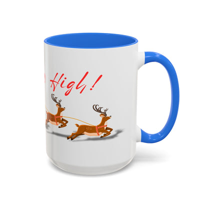 Merrily On High! Santa & Reindeer Mug