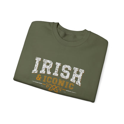 Gildan 18000 Unisex Heavy Blend™ Crewneck Sweatshirt - Irish & Iconic Vintage Distressed St. Patrick’s Day Design